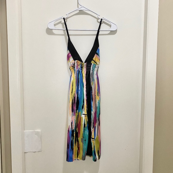 Triangle Top Empire Waist Dress Multi Coloured S/M - Picture 3 of 11